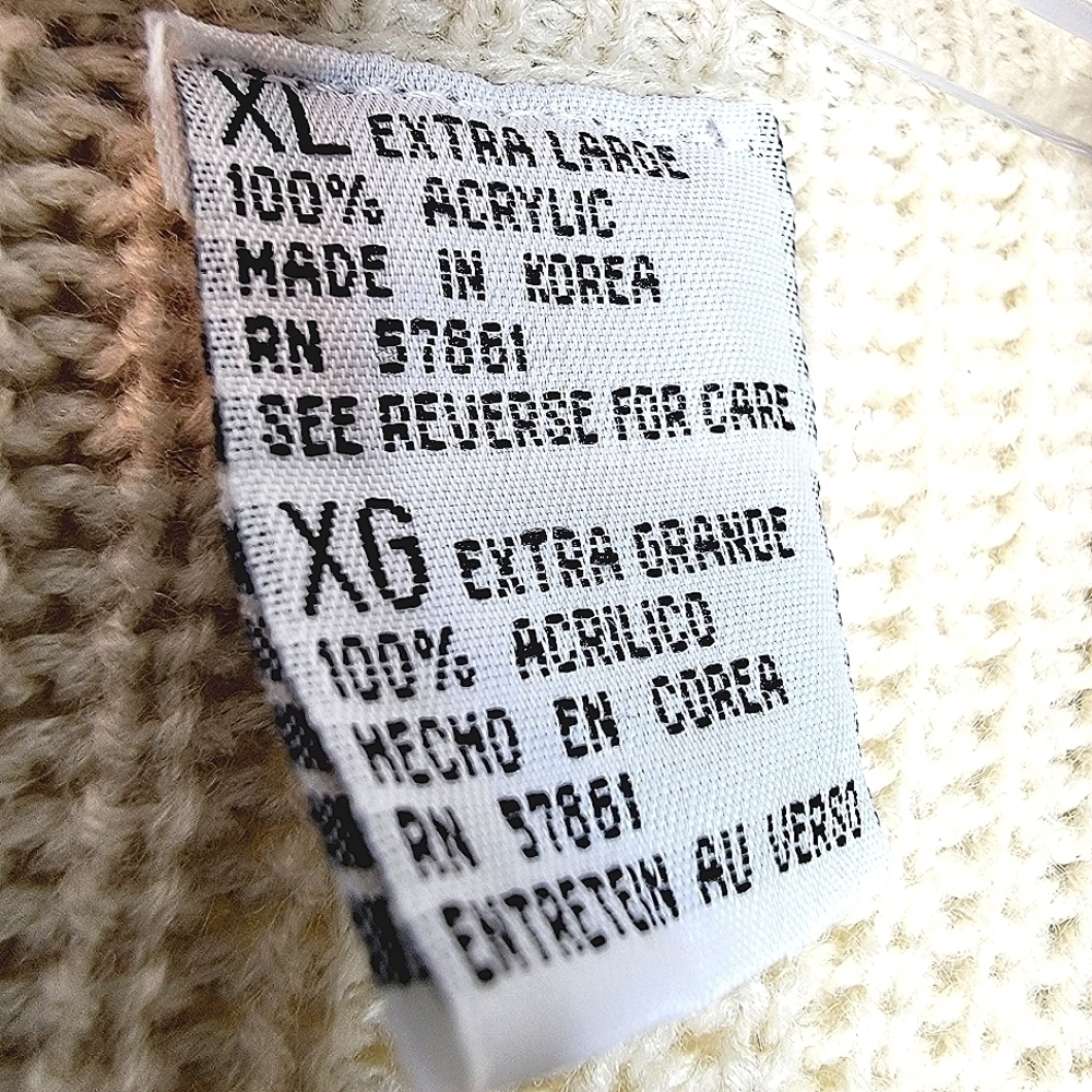 Vintage women's cardigan sweater 2x long sleeve button down cream tan cardigan - Picture 8 of 14